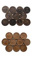 Post Medieval Stained and Natural Wooden Gaming Pieces