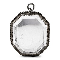 Post Medieval Silver-Mounted Glass Pendant