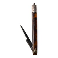 Post Medieval Razor and Silver Mounting Engraved with 'P A G E Wills, 1675'