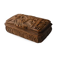 Post Medieval Boxwood Snuff Box with the Crucifixion