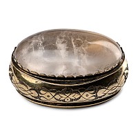 Post Medieval Engraved Silver-Gilt Rock Crystal Set Box