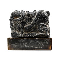 Carved Stone Panel of a Horse Attacked by a Large Snake