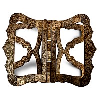Koftgari Brass Inlaid Iron Quran Stand