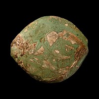 Large Bactrian Flat Turquoise Bead