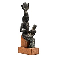 Egyptian Bronze Seated Isis with Horus Statue