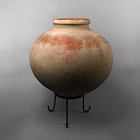 Large Indian Earthenware Vessel with Elephant Impressions