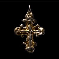 Byzantine Silver-Gilt Inscribed Pectoral Cross Pendant