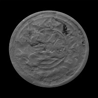 Hittite Silvered Bronze Domed Stamp Seal with Hieroglyphs