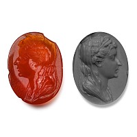 Neoclassical Carnelian Gemstone with Bust of the Roman Empress Livia as the Greek Goddess Ceres
