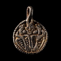 Viking Age Silver Pendant with Odin and Ravens