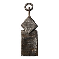 Medieval Knight's Bronze Strap End with M for Maria