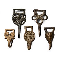 Tudor Bronze Clothes Hook Fasteners Group