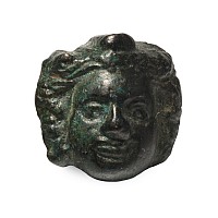 Roman Bronze Eros Head Mount