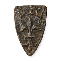 Medieval Lead Heraldic Trade Weight with Crowned Fleur-de-Lys
