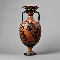 Large Greek Red-Figure Amphora with Lady of Fashion