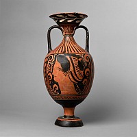 Large Greek Red-Figure Amphora with Lady of Fashion