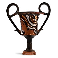 Greek Red-Figure Kantharos with Lady of Fashion