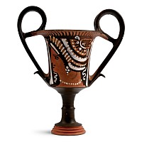 Greek Red-Figure Kantharos with Lady of Fashion