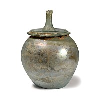 Large Roman 'The Sangiorgi' Pale Green Glass Cinerary Urn