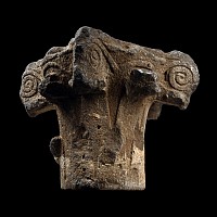 Large Medieval Crusader Period Carved Basalt Capital