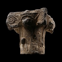 Large Medieval Crusader Period Carved Basalt Capital