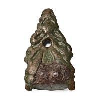 Anglo-Scandinavian Viking Bronze Stirrup Apex Mount with Beast Heads