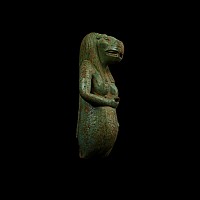 Large Egyptian Blue Faience Taweret Vessel