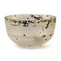 Roman Wheel-Cut Clear Glass Bowl