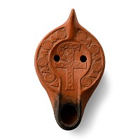 Late Roman Terracotta Lamp with Chi Rho
