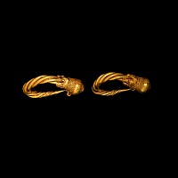 Greek Solid Gold Earring Pair