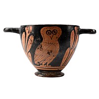 Greek Red-Figure Owl Skyphos