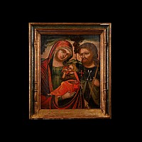 Veneto-Cretan Icon of Marcia Lactans with St Rock