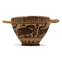 Greek White-Ground Kotyle with Panther, Goat and Swan
