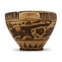 Greek White-Ground Kotyle with Panther, Goat and Swan