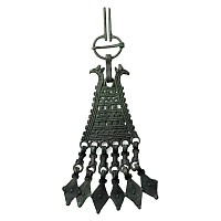 Viking Period Bronze Brooch with Pendant and Lozenge-Shaped Drops