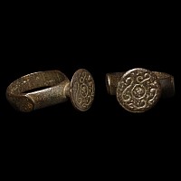Byzantine Bronze Ring with Scrolls