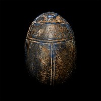 Large Egyptian Lapis Lazuli Heart Scarab