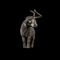 Early Proto-Elamite Silver Horned Bull Pendant