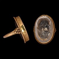 Post-Classical Rock Crystal Gemstone with Bust of the Emperor Hadrian