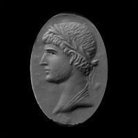 Post-Classical Rock Crystal Gemstone with Bust of the Emperor Hadrian