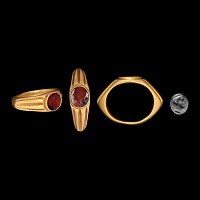 Roman Gold Ring with Carnelian Mercury Gemstone