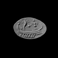 Roman Silver Ring with Agate Gemstone with Roman War Ship with Trophy