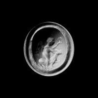 Eastern Roman Silver Ring with Garnet Cabochon with Eros and Goat