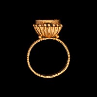 Roman Carnelian Gemstone of the God Apollo in Byzantine Gold Ring