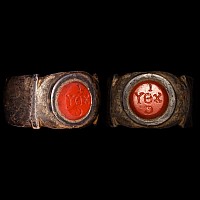 Roman Silver Ring with Early Christian Gemstone