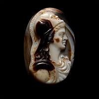 Post-Classical Sardonyx Cameo with Helmetted Bust of Athena