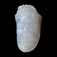 Post Medieval Agate Carved Face of a Bearded Man