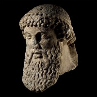 Life-Size Roman Bearded Head of the Greek God Hermes