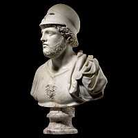 Roman Marble Helmetted and Cuirassed Bust of Mars, the God of War