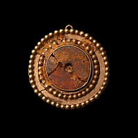 Viking Age Gold Pendant with Amber